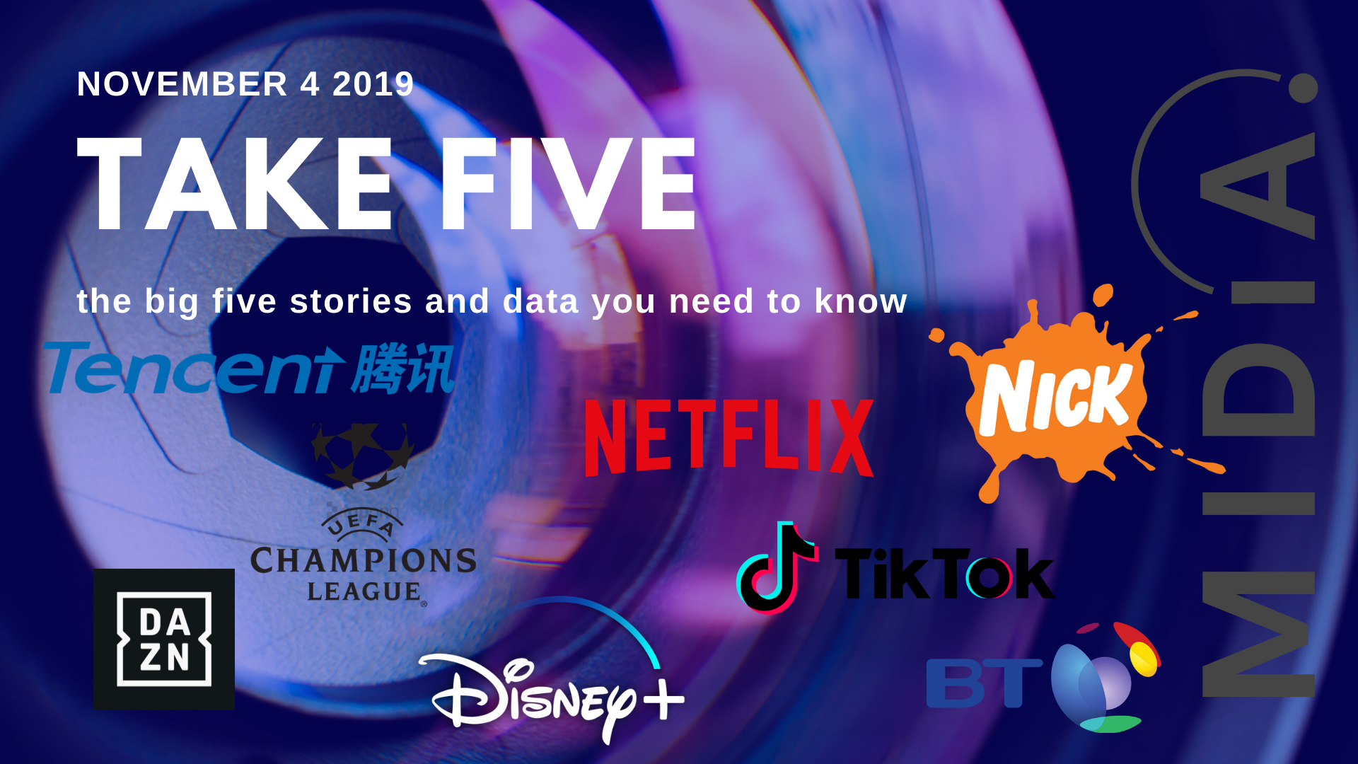 Cover image for Take Five (the big five stories and data you need to know) November 18th 2019